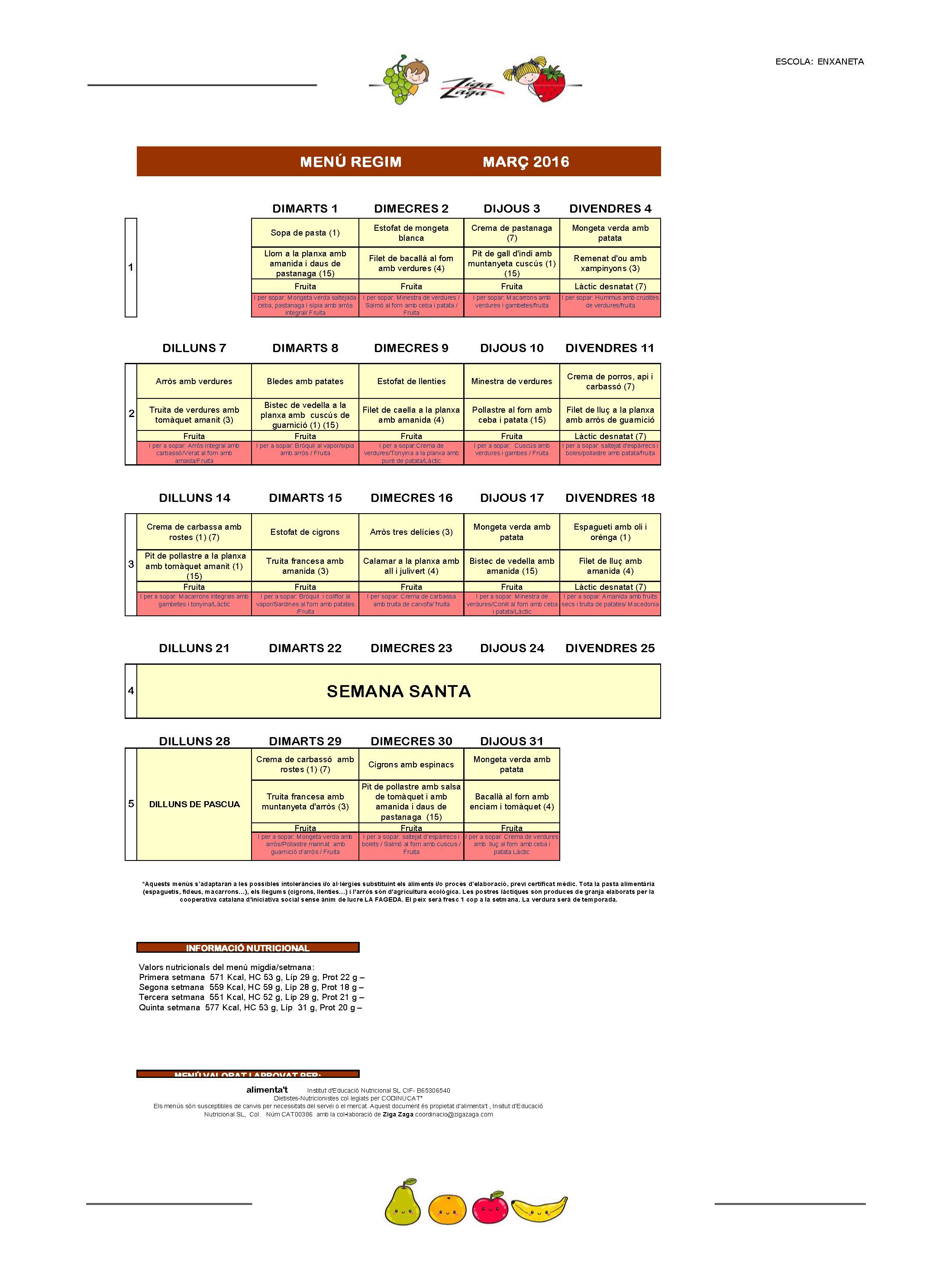 ZIGA-ZIGA març ENXANETA 2016_regim