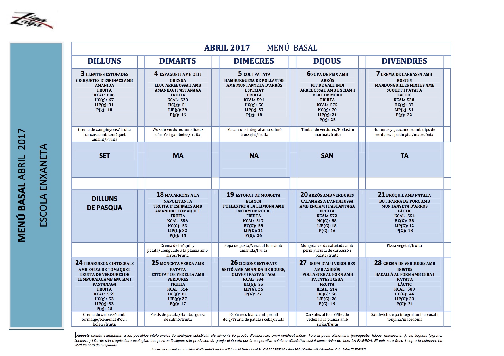menu-basal